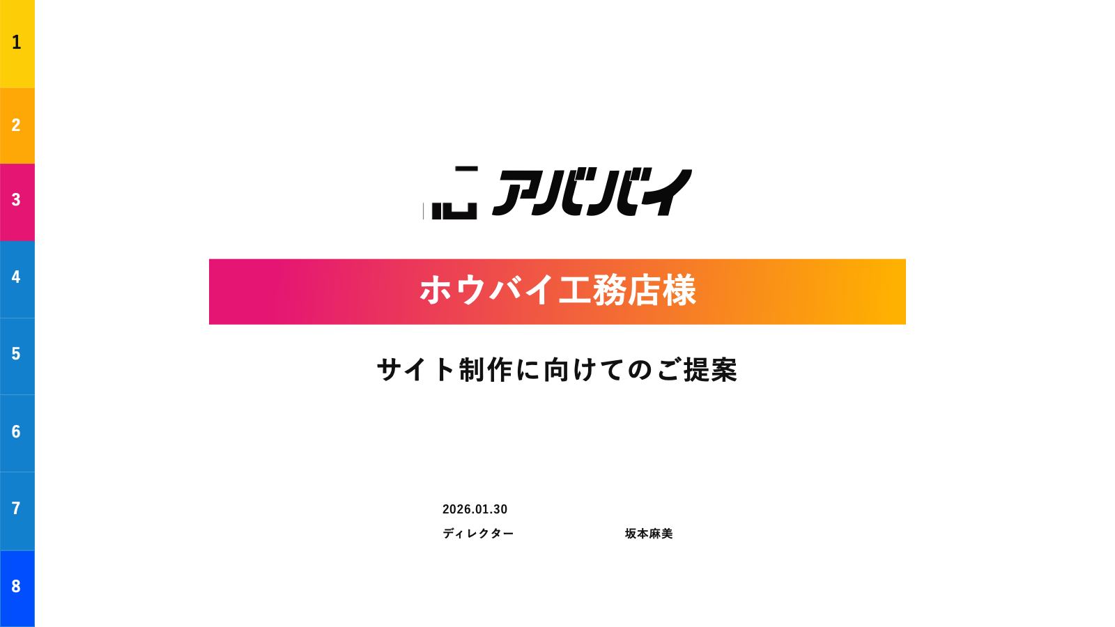ホームページ制作提案書 1ページ目